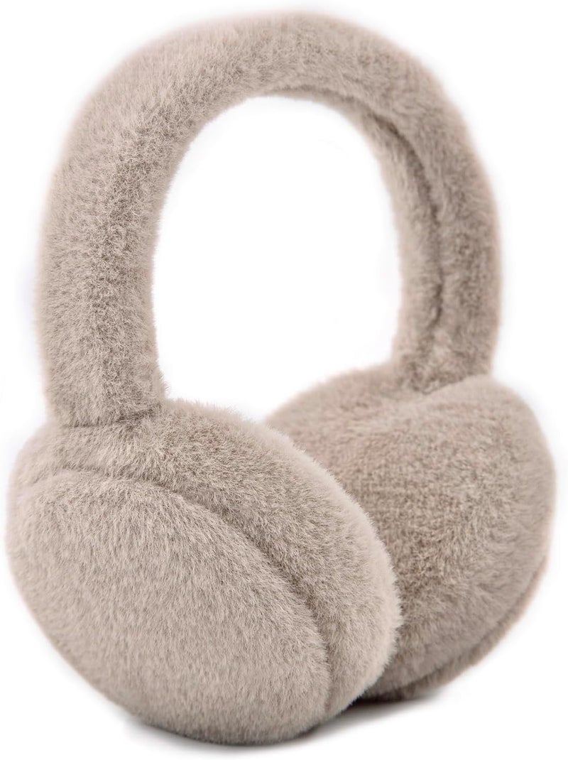 YATANAM Women Ear Muffs Winter Girls White Earmuffs Fuzzy Kids Black Ear Muff Cute Fluffy Ear Warmers Foldable Ear Covers Boy - Image 1